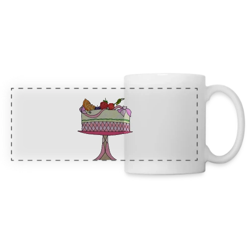 Gâteau d'Anniversaire Célébration - Mug panoramique contrasté et blanc