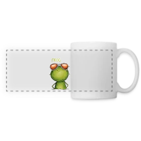 Maquette de Mug panoramique contrasté et blanc « Grenouille Cool et Inoubliable » à imprimer et personnaliser