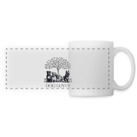 Maquette de Mug panoramique contrasté et blanc « Ma Tribu Canine » à imprimer et personnaliser