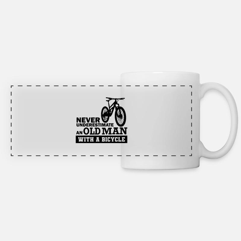 Drôle de dicton de bicyclette - Mug panoramique contrasté et blanc - blanc