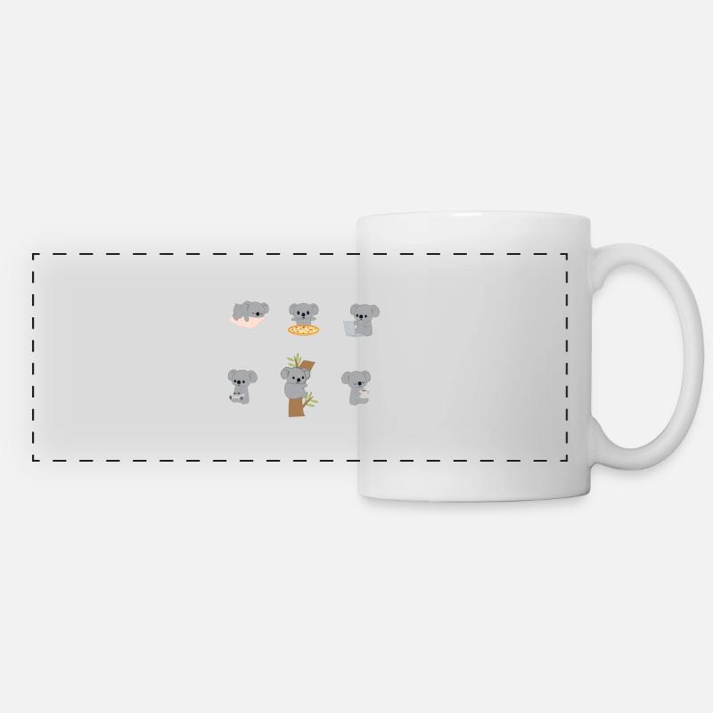 Koala - Ours Koala - Ours Koala - Introverti - Nerd - Mug panoramique contrasté et blanc - blanc