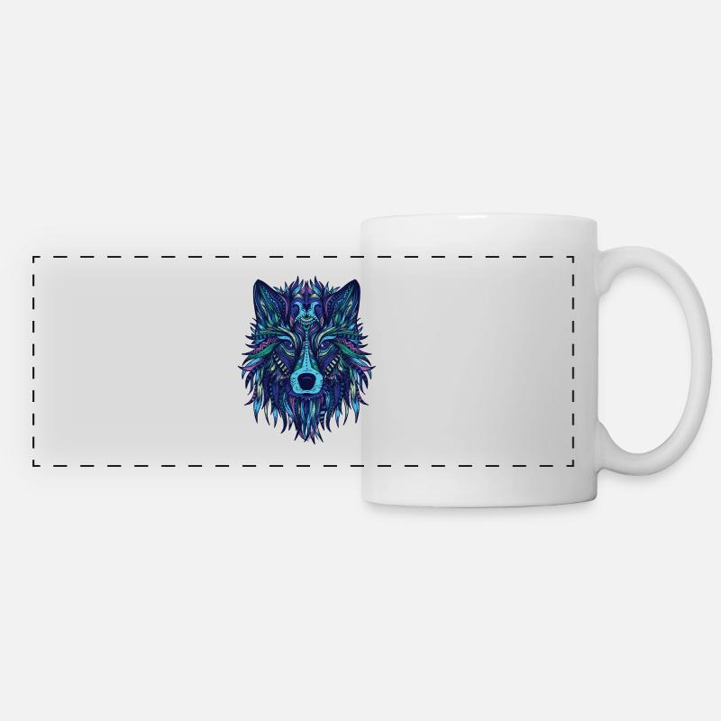 WOLF - SHIRT - Panoramic Mug - white