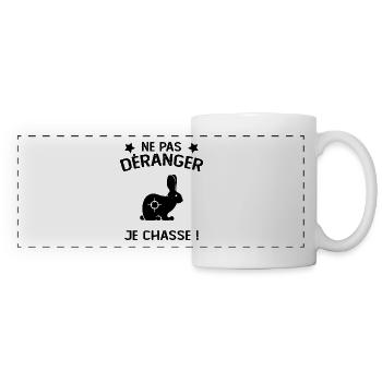 Ne Pas déranger Je Chasse ! - Mug panoramique contrasté et blanc - blanc - Devant