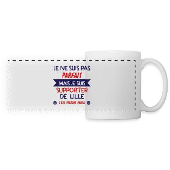 JE SUIS SUPPORTER DE LILLE - Mug panoramique contrasté et blanc - blanc - Devant