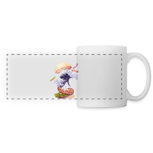 La Vague Gourmande de Kanagawa - Mug panoramique contrasté et blanc