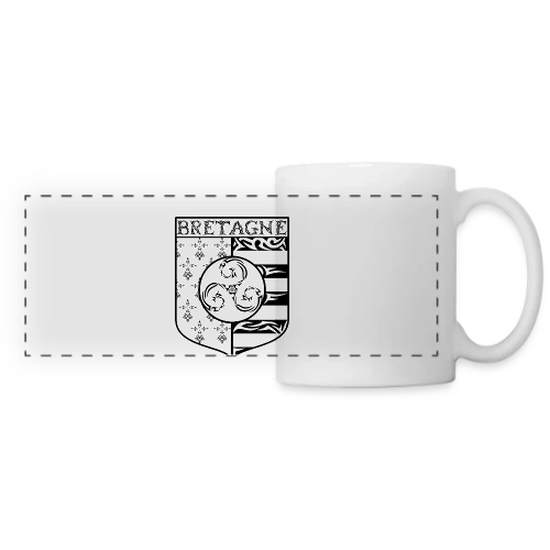 T-Shirt Bretagne - Blason Gwenn Ha Du Triskèle Tribal - Mug panoramique contrasté et blanc