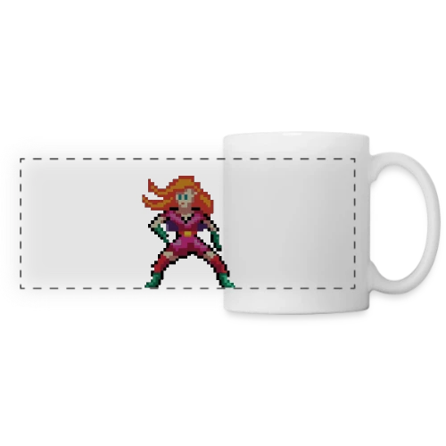 Super-Héroïne Rouge - Mug panoramique contrasté et blanc