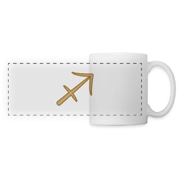 Sagittarius Zodiac Symbol Two Tone Golden - Panoramic Mug - white - Front