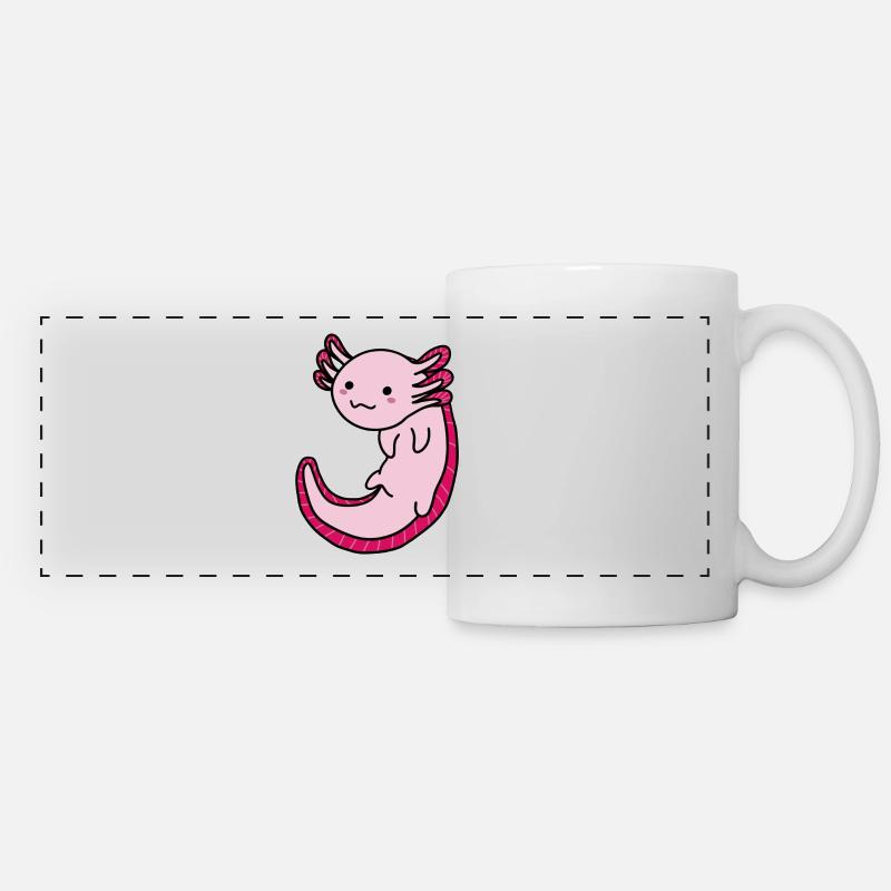 petit axolotl - Mug panoramique contrasté et blanc - blanc
