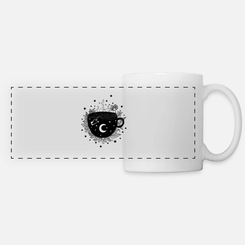 Becher mit Tee, Kräutern, Hexenbecher, Halloween - Panoramatasse - Weiß