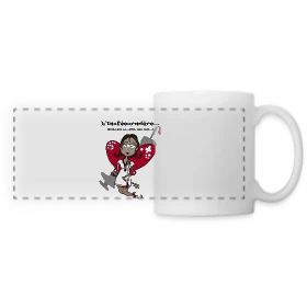Maquette de Mug panoramique contrasté et blanc « Inféermière Passionnée » à imprimer et personnaliser