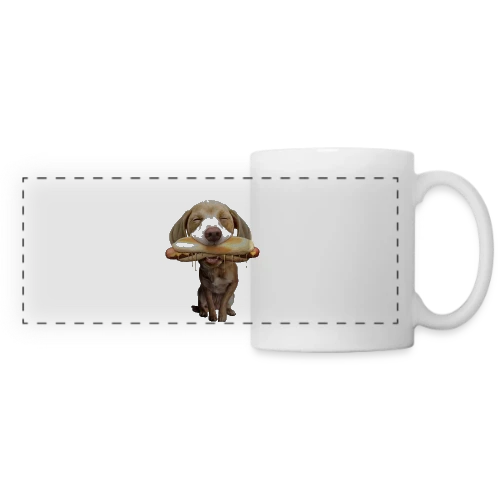 Chien Gourmand Hotdog - Mug panoramique contrasté et blanc
