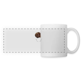Maquette de Mug panoramique contrasté et blanc « Chien de Poche » à imprimer et personnaliser