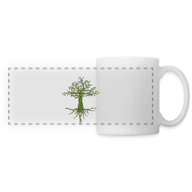 Maquette de Mug panoramique contrasté et blanc « Arbre de Vie Stylisé » à imprimer et personnaliser