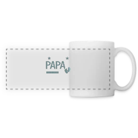 Maquette de Mug panoramique contrasté et blanc « Bientôt Papa : Le Cadeau Idéal du Futur Père » à imprimer et personnaliser
