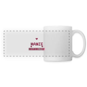 Maquette de Mug panoramique contrasté et blanc « Officiellement Meilleure Mamie du Monde : T-shirt Cadeau Personnalisé » à imprimer et personnaliser