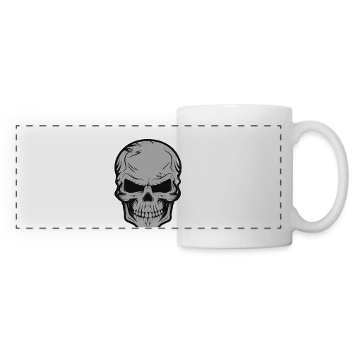 Crâne Sinistre et Malicieux - Mug panoramique contrasté et blanc