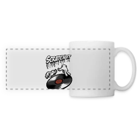 Maquette de Mug panoramique contrasté et blanc « Scratch It: DJ Style » à imprimer et personnaliser