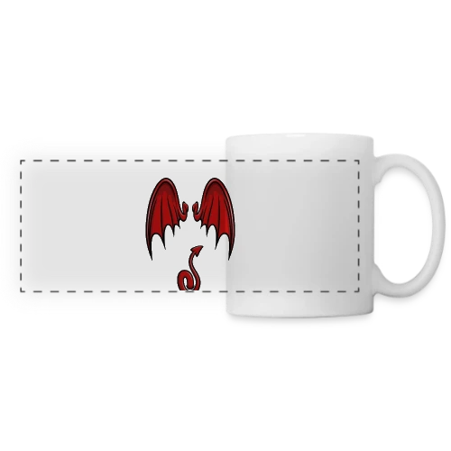 Ailes & Queue de Diable Cartoon - Mug panoramique contrasté et blanc