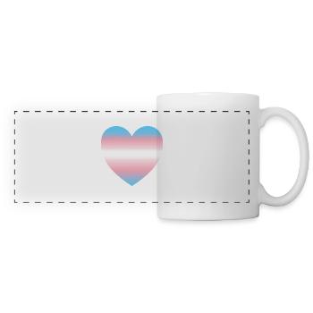 Subtiles Transgender-Pride-Herz - Panoramatasse - Weiß - Vorne
