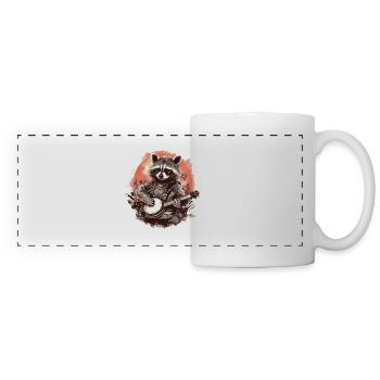 Playful Banjo Raccoon Unique Bluegrass Music - Panoramic Mug - white - Front