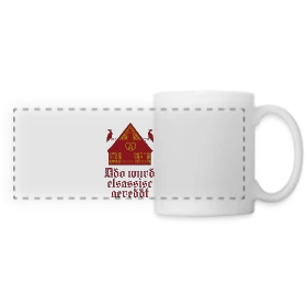 Maquette de Mug panoramique contrasté et blanc « Ici On Parle Alsacien » à imprimer et personnaliser
