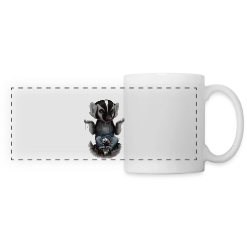 Je m'en fiche, Blaireau Rusé - Mug panoramique contrasté et blanc