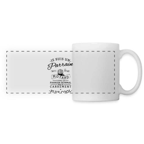 Parrain Motard : Le Plus Cool - Mug panoramique contrasté et blanc