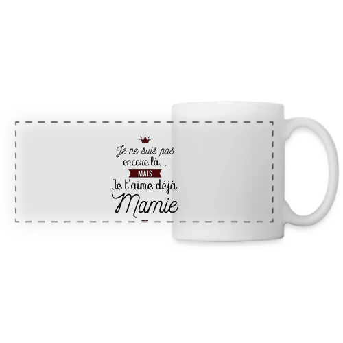 Je t'aime déjà Mamie | Annonce Grossesse Adorable - Mug panoramique contrasté et blanc