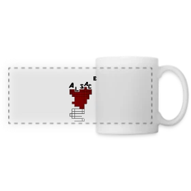 Maquette de Mug panoramique contrasté et blanc « T-shirt Alsace Pixel Art - Humour Rétrogaming » à imprimer et personnaliser