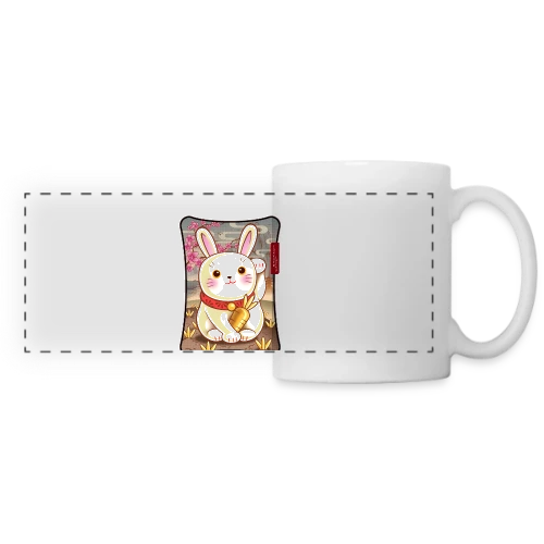 Lapin de la Chance Zen - Mug panoramique contrasté et blanc