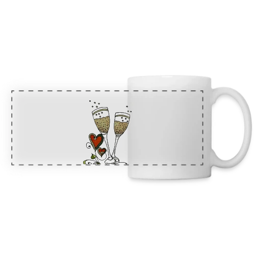Verres Cœurs & Fêtes - Mug panoramique contrasté et blanc