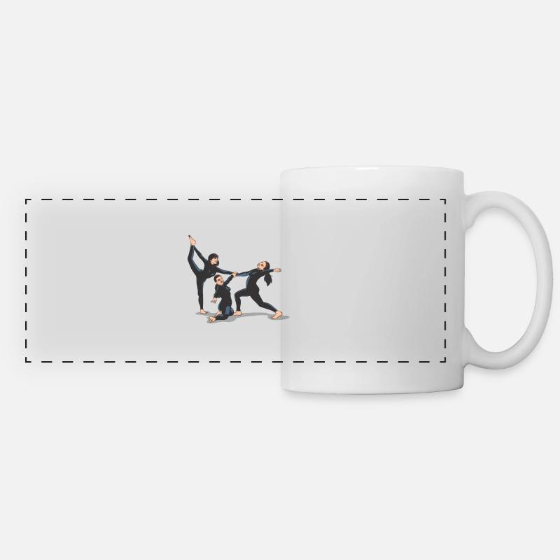 Groupe de danseurs chorégraphie danse jazz - Mug panoramique contrasté et blanc - blanc