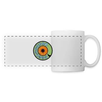 Cadran coloré Vintage Retro Phone Nostalgia - Mug panoramique contrasté et blanc - blanc - Devant