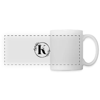 Floral K Letter - Panoramic Mug - white - Front