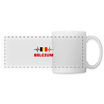 belgique Football 2022 belgique Heartbeat belgique - Mug panoramique contrasté et blanc - blanc - Devant