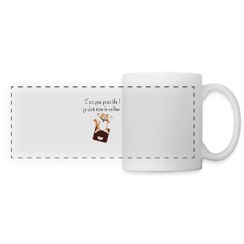 Ça doit être mon collier -humour perte de poids - Mug panoramique contrasté et blanc - blanc - Devant
