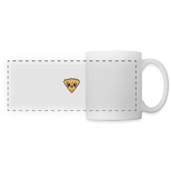 Croustilles tortilla amusantes avec sauce au fromage dans Cartoon Sti - Mug panoramique contrasté et blanc - blanc - Devant