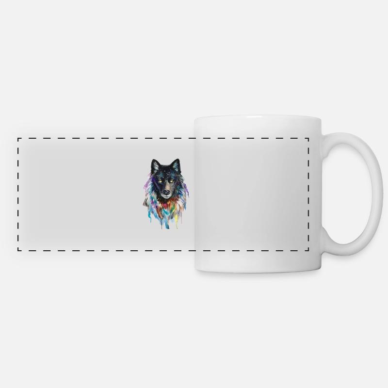Couleurs de loup - Mug panoramique contrasté et blanc - blanc
