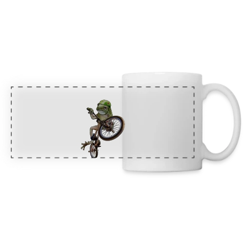 Grenouille BMX : Le Rider des Marais - Mug panoramique contrasté et blanc