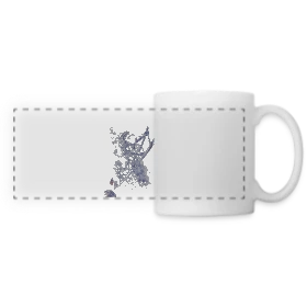 Maquette de Mug panoramique contrasté et blanc « Juillet 69 : Mission Déglinguée » à imprimer et personnaliser