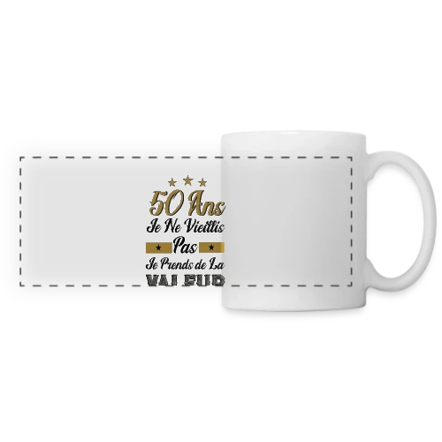 50 Ans Je Prends Valeur - Mug panoramique contrasté et blanc