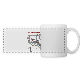 Maquette de Mug panoramique contrasté et blanc « Métro Parisien Poétique » à imprimer et personnaliser