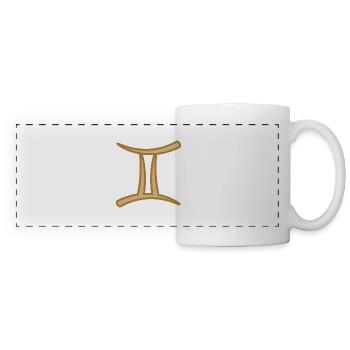 Gemini Zodiac Symbol Two Tone Golden - Panoramic Mug - white - Front