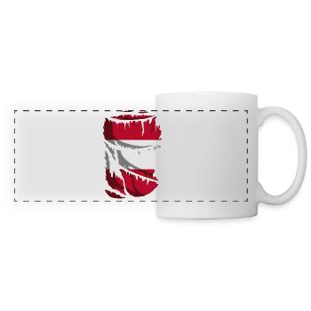 Flagge Österreichs, zerbrochener oder zerrissener Stoffeffekt - Panoramatasse - Weiß - Vorne