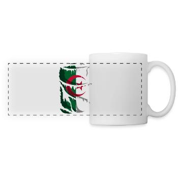 Flag of Algeria, with a broken fabric effect - Panoramic Mug - white - Front