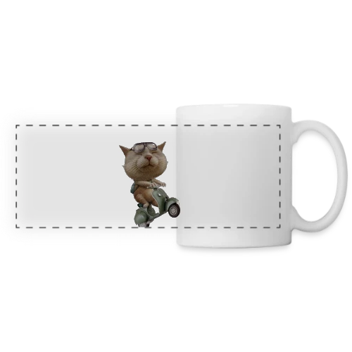 Chat en Cavale - Mug panoramique contrasté et blanc