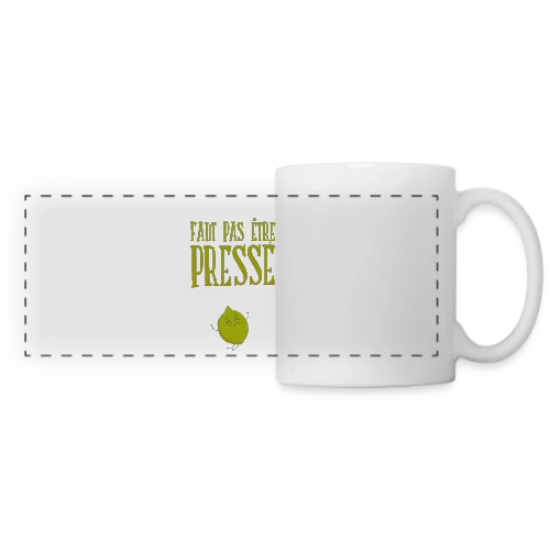 T-shirt Pas Pressé : L'Art de Prendre Son Temps - Mug panoramique contrasté et blanc