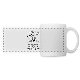 Maquette de Mug panoramique contrasté et blanc « Maman Motarde : L'Asphalte au Coeur » à imprimer et personnaliser