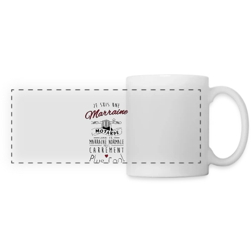 T-shirt Marraine Motarde : Carrément la Plus Cool ! - Mug panoramique contrasté et blanc